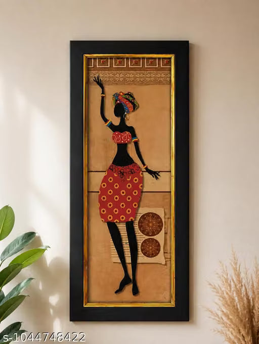 Elegant African Woman Framed Wall Art Painting for Home & Office Decoration
