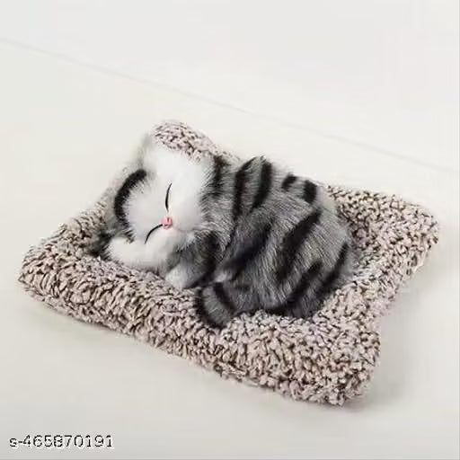 Sleeping cat for Cat showpiece Voice Cat Cute Sleeping Cat Plush Toy with Meow Sound, Gift for Kids Car Dashboard