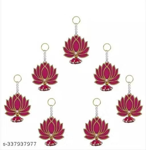 Home Decorative Diwali Kamal Diya Hanger Set of 4 | Diwali Decoration, Home Decoration, Diwali Gift (Pink)