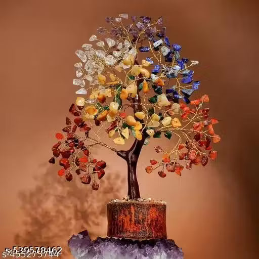 7 Chakra Crystal Tree for Energy Positive- Crystals & Healing Stones - Feng Shui Seven Chakra Tree of Life Home Decorations 100 Beads