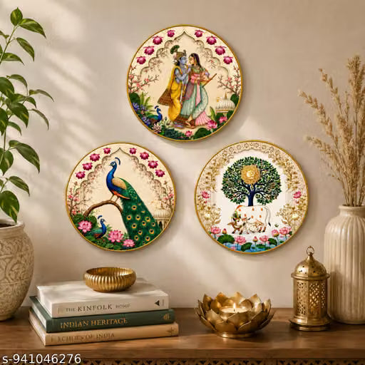 Pack of 3 Pichwai Wall Hanging Decorative Items for Home
