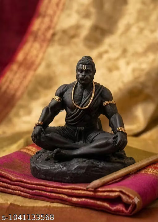 Hanuman Idol for Car Dashboard, Home, Office Desk | Hanuman Murti | Gift for New Car | Diwali, Hanuman Jayanti, Pooja | Temple, Decoration, Pre-Installed Tape, Festival Gifting, Black