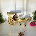 Aakrati Brass Rare Horse Cart Decorative Statue| Brass Decor| Home Decor| Welcome Gift| Housewarming Items| Corporate Gifting| Handcrafted Items| Brass Cart Made by Aakrati