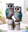 Blue Owl Couple Showpiece for Home Decor Living Room Table Shelf Office Desk – Decorative Resin Owl Figurine Love Pair Gift Item