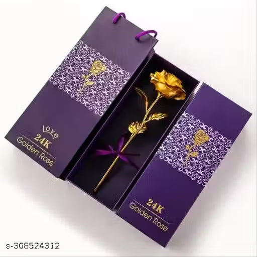 Gold Rose | Special and Precious Gold Rose Artificial Flower for occasions like Valentine day, Someone Special, Loved one | Decorative Showpiece for Birthday Gift, Return Gift and Home Decoration - 25 cm