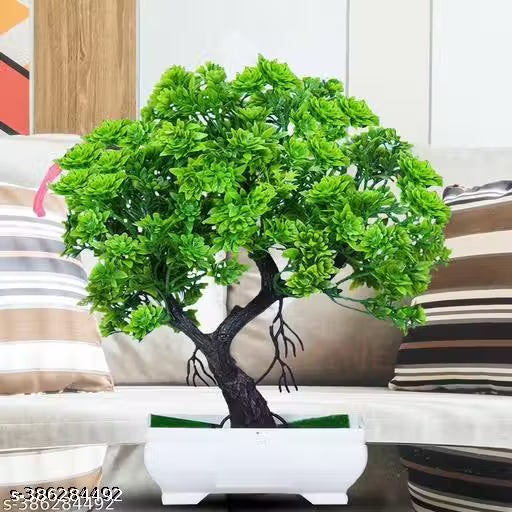 Artificial Plant With Pot & Sparrow for Home Decor and Gifting & Diwali Decor Artificial Plants And Flowers Can Be Used As Decorations For Furniture And Office Environment Small Fake Plants, Artificial Potted Plants